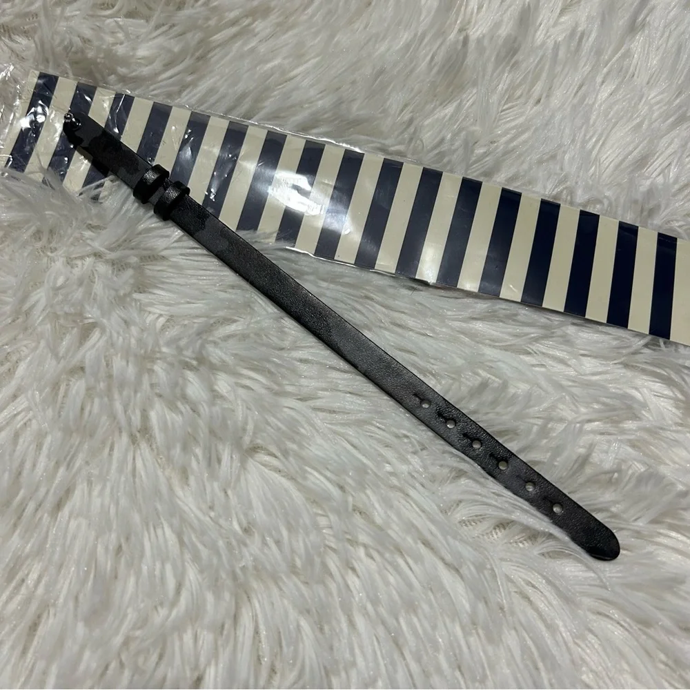 KEEP Collective Single Black Gray Camo & Silver Reversible Leather Bracelet NEW